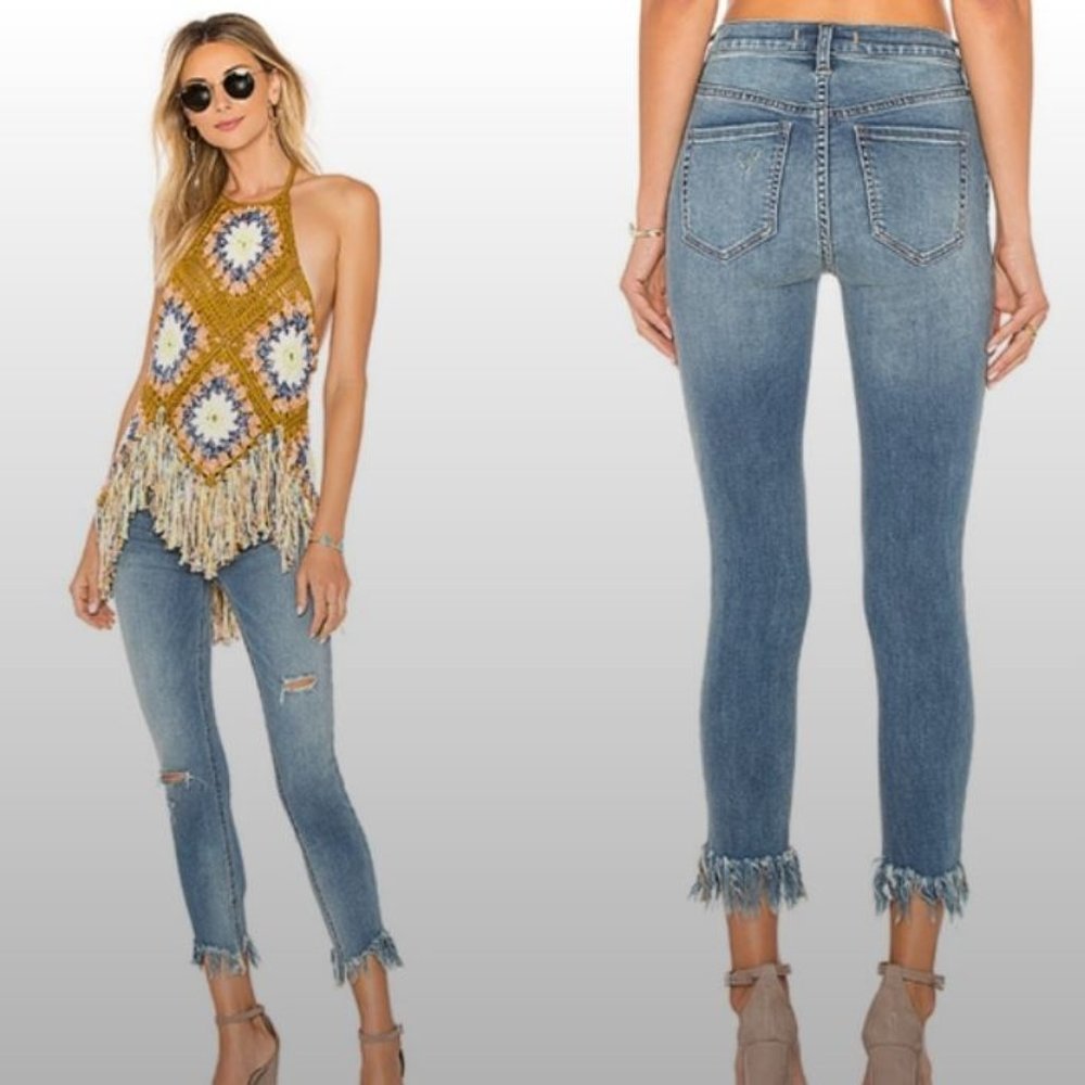FREE PEOPLE Great Heights Frayed Skinny Jean-SZ 26